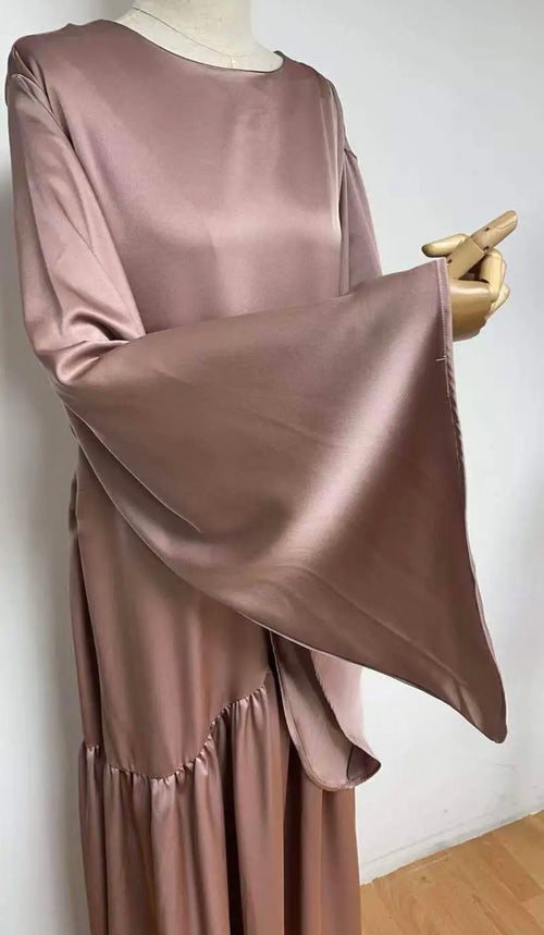 Abaya satinée rose