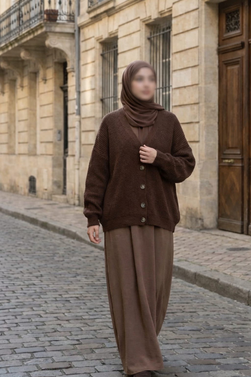 Gilet à boutons marron