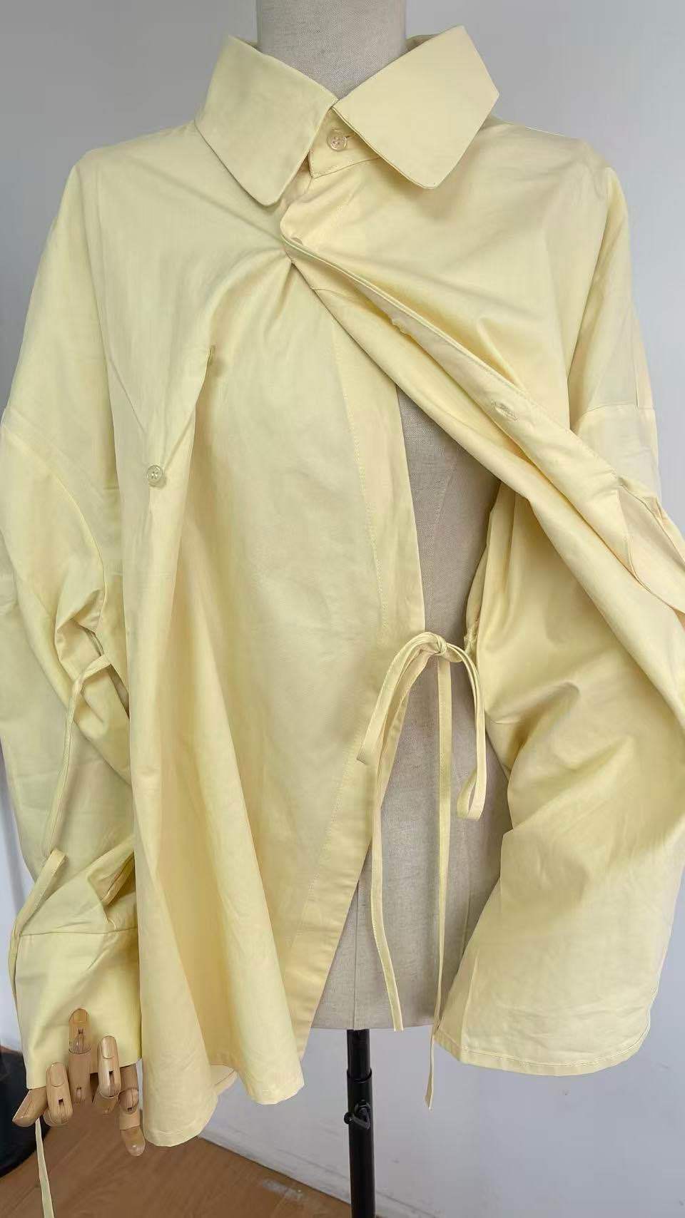 Chemise oversize asymétrique femme 100 % coton – Élégance minimaliste & confort absolu