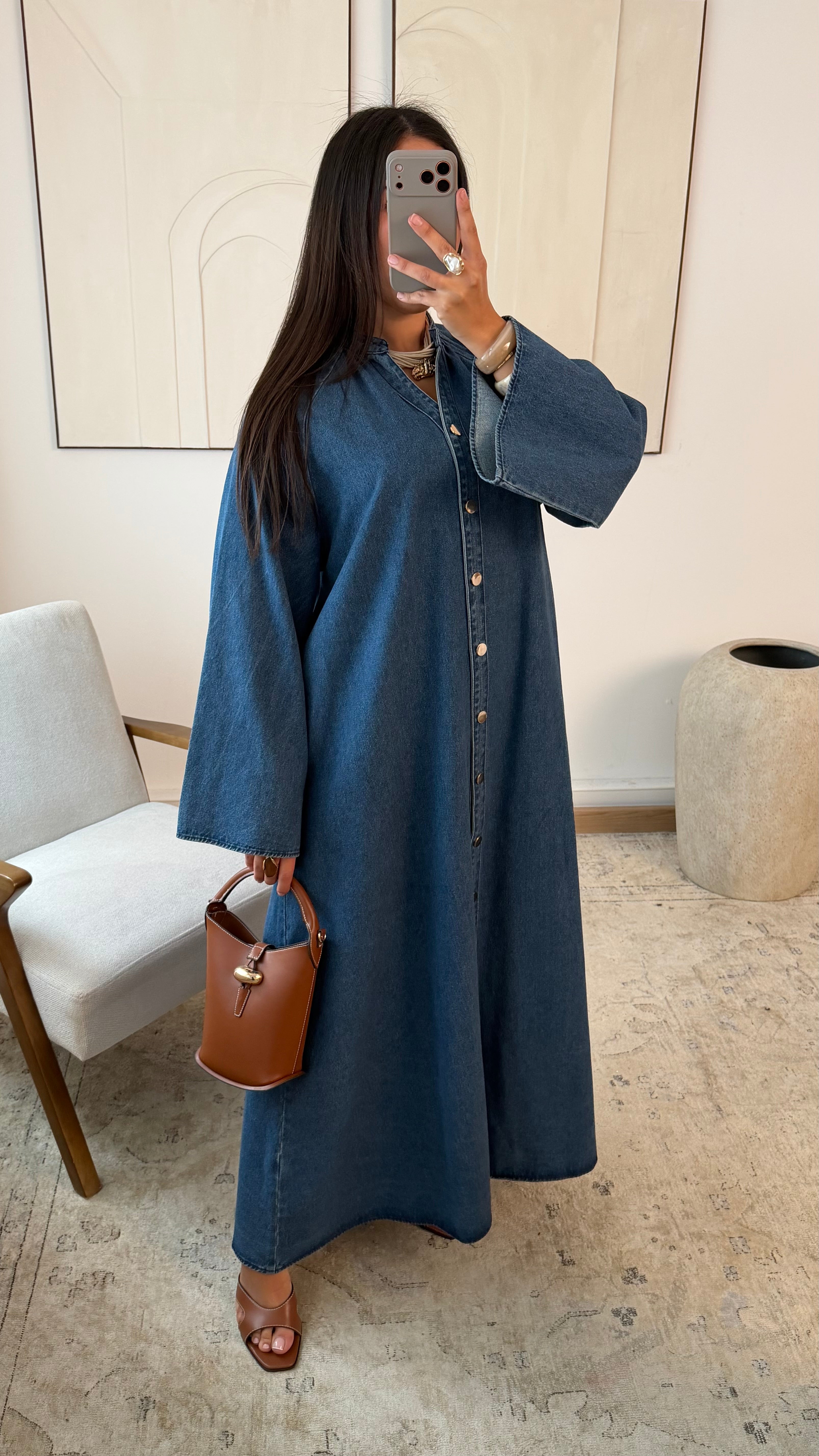 Robe jeans avec boutons