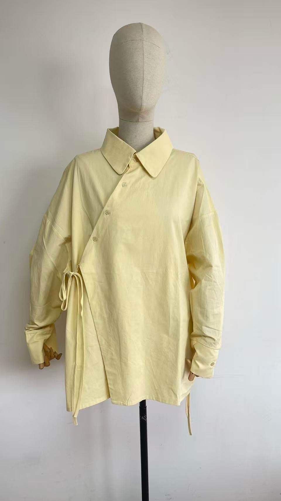 Chemise oversize asymétrique femme 100 % coton – Élégance minimaliste & confort absolu