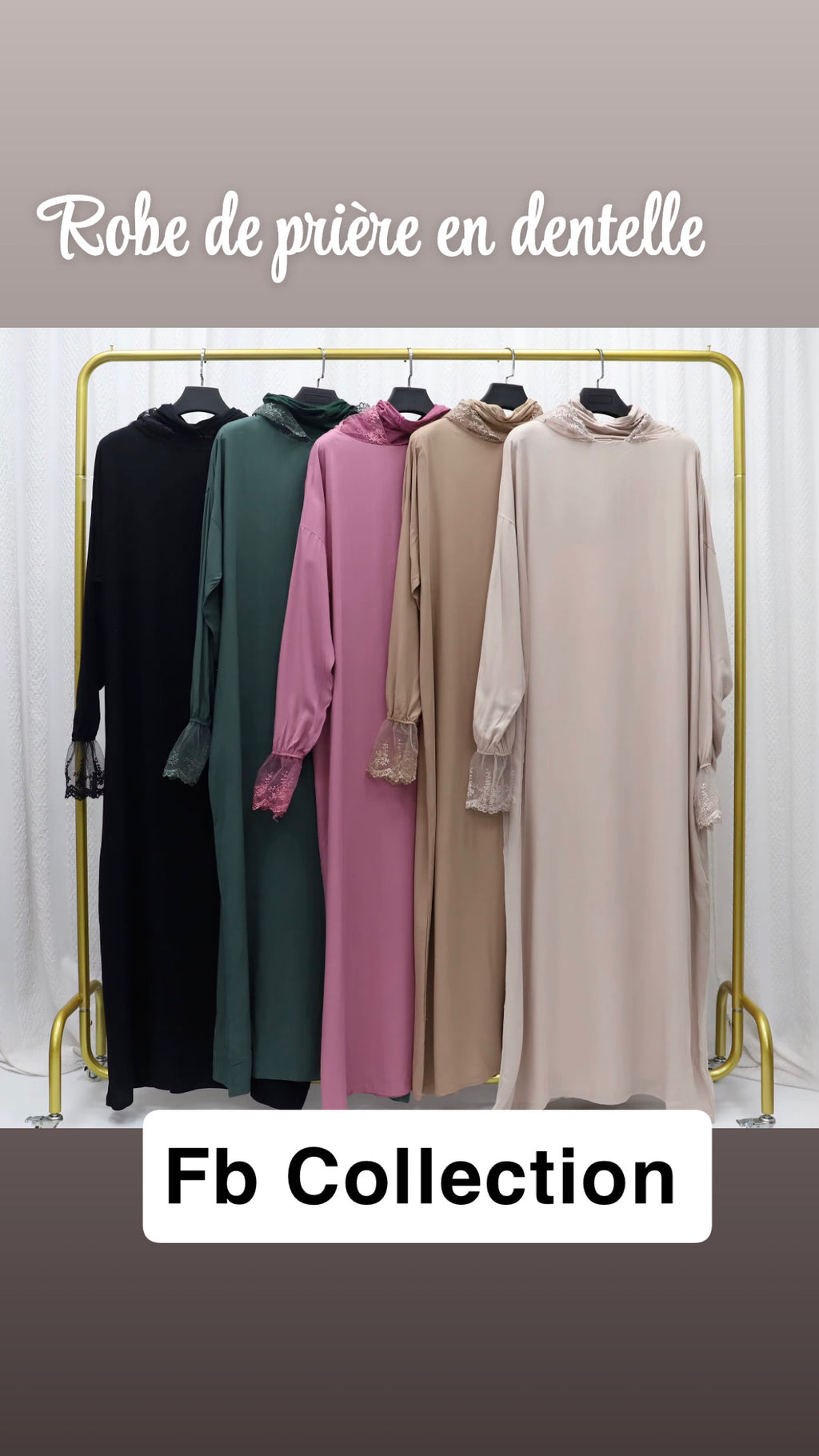 Robe de prière avec détail en dentelle
