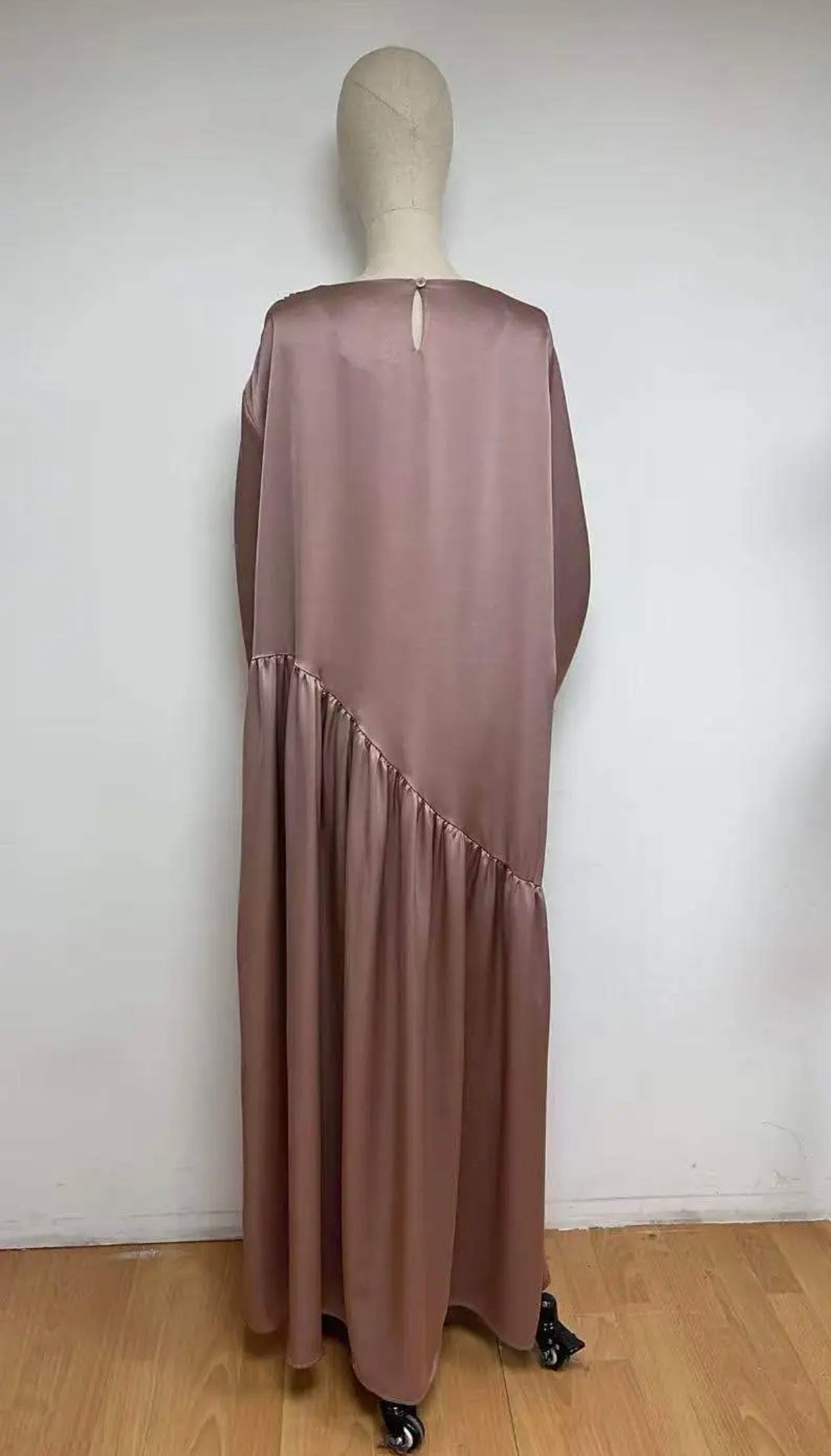Abaya satinée rose