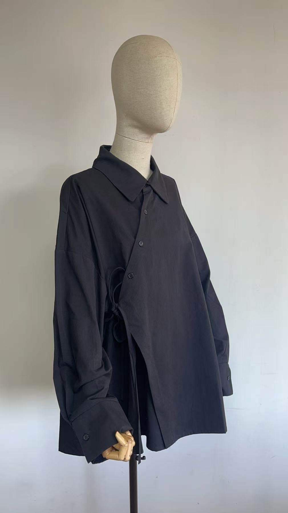 Chemise oversize asymétrique femme 100 % coton – Élégance minimaliste & confort absolu