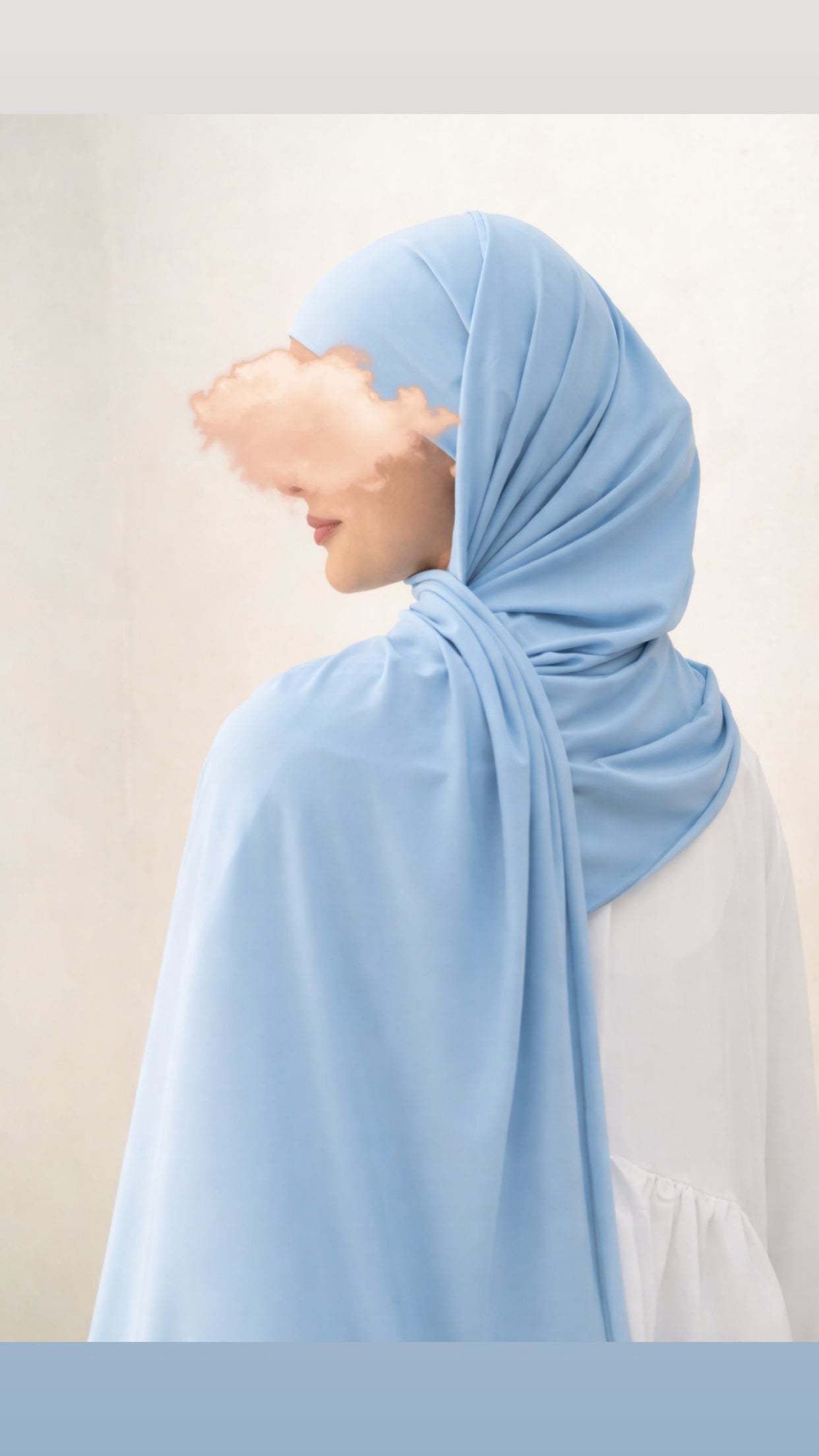 Hijab avec attaches en jersey premium