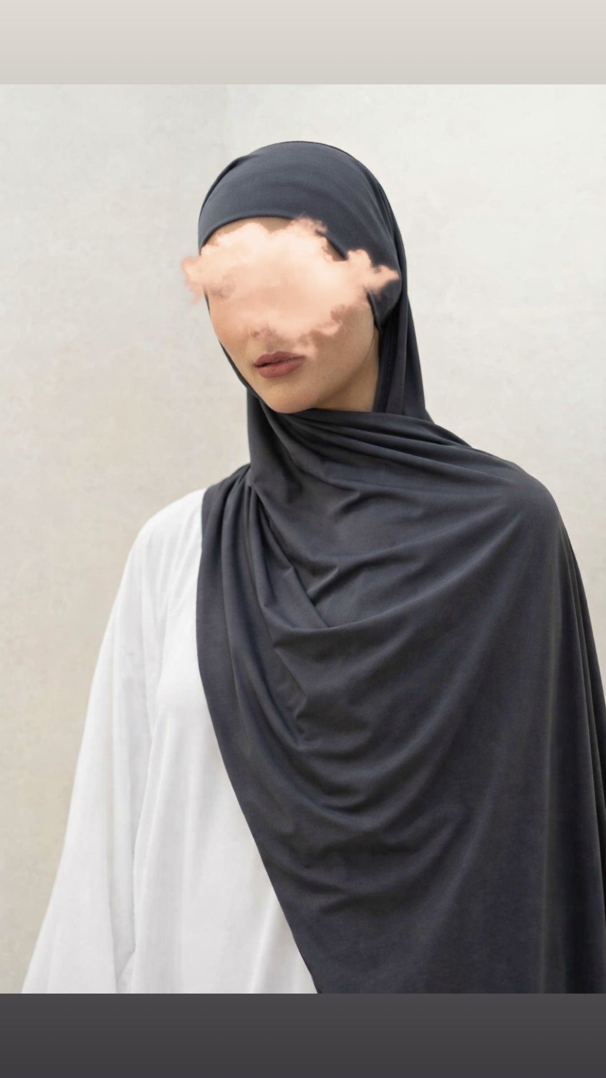 Hijab avec attaches en jersey premium