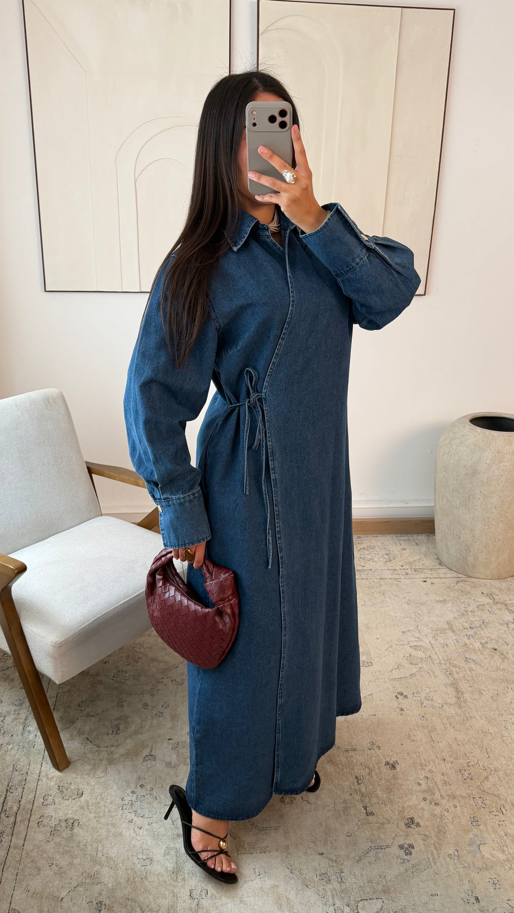 Robe portefeuille en jeans