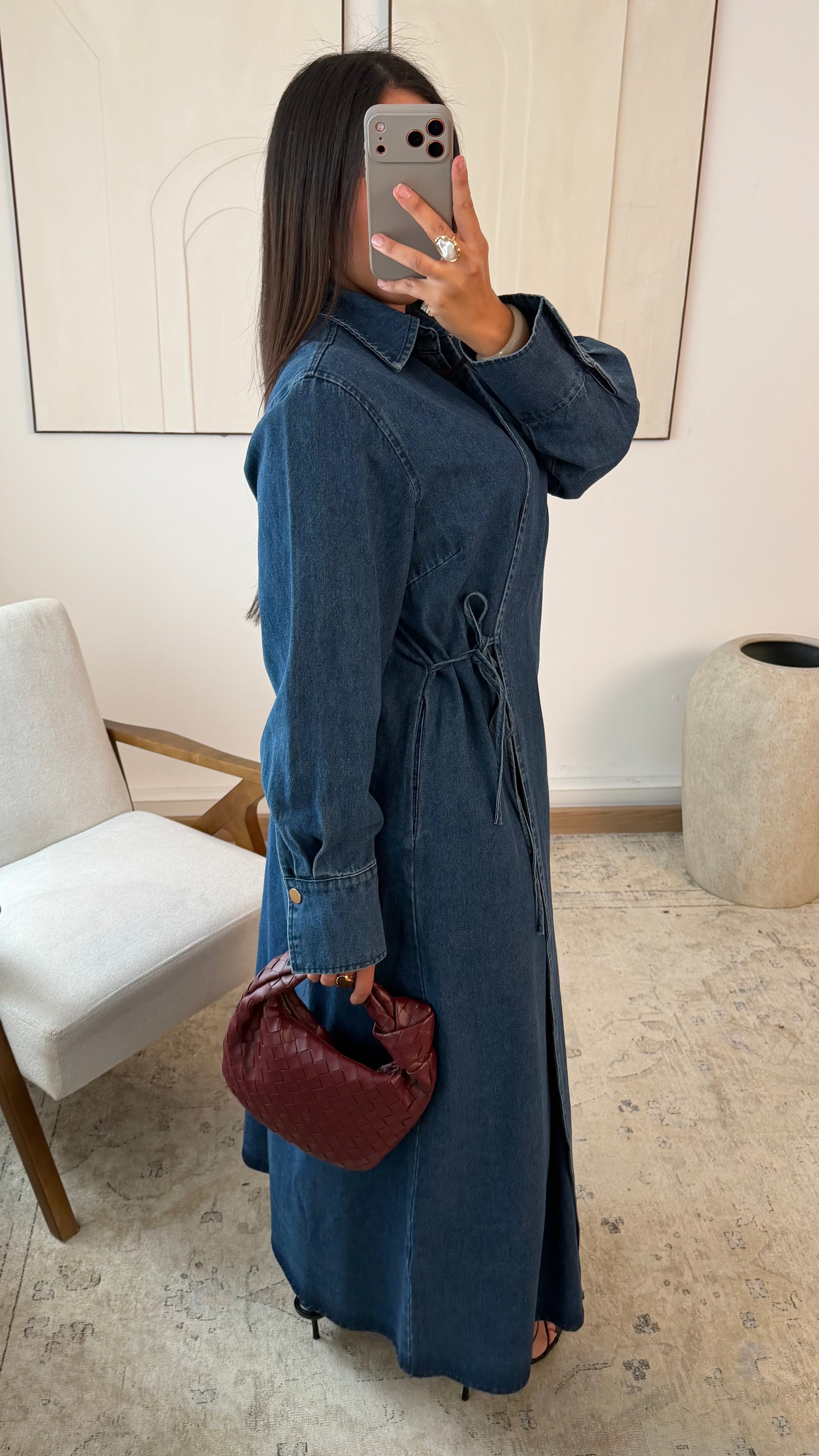 Robe portefeuille en jeans