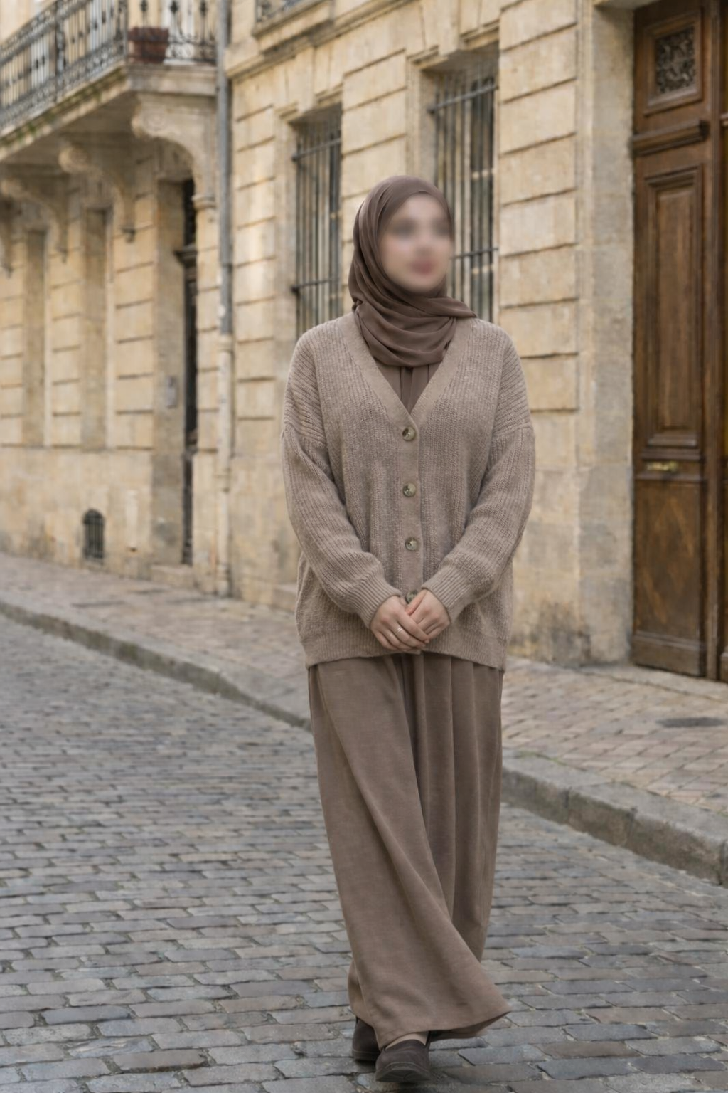 Gilet à boutons taupe