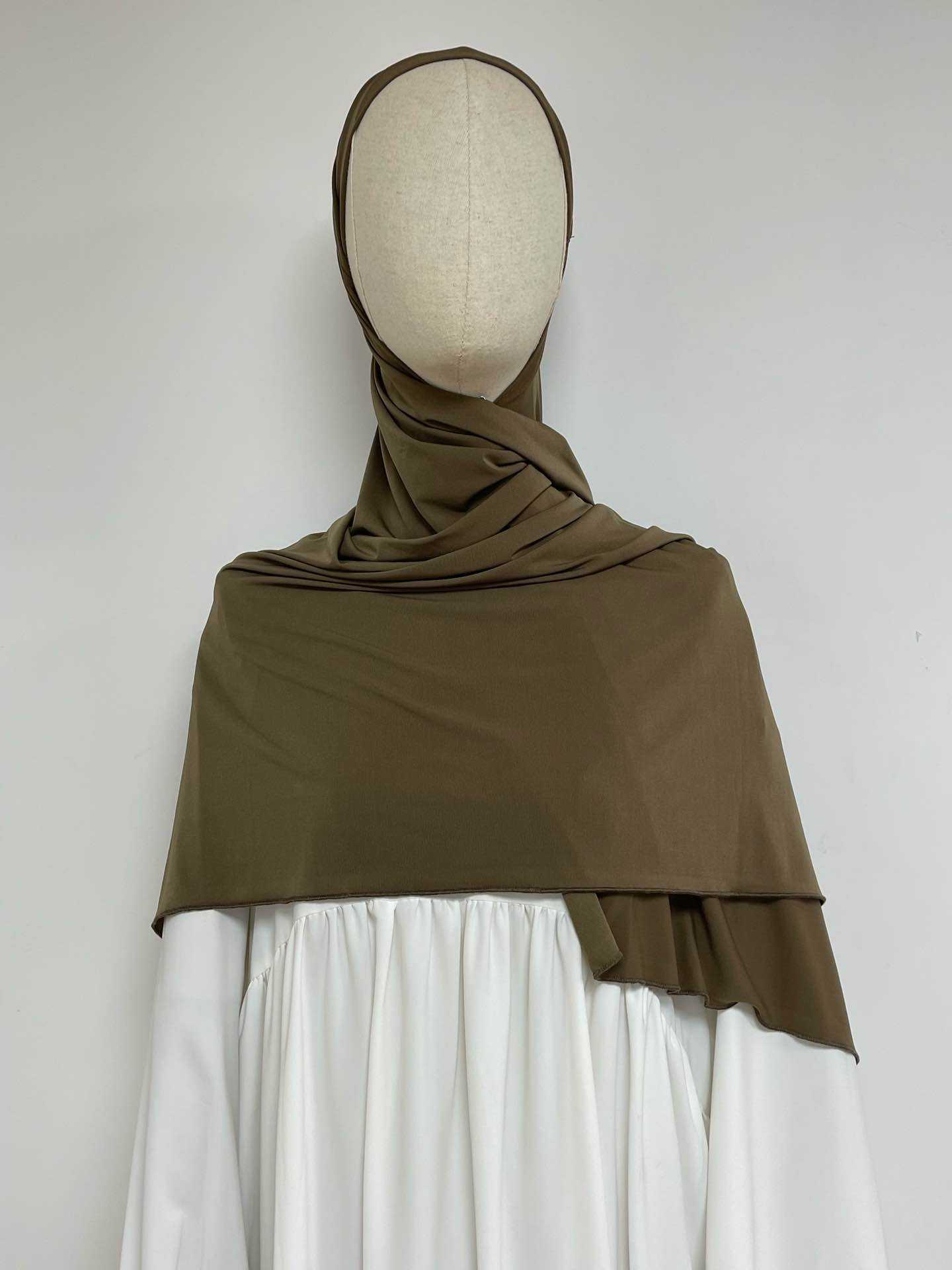 Hijab avec attaches en jersey premium