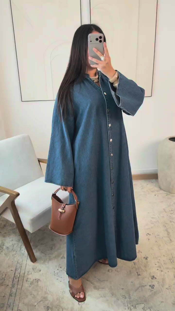 Robe jeans avec boutons